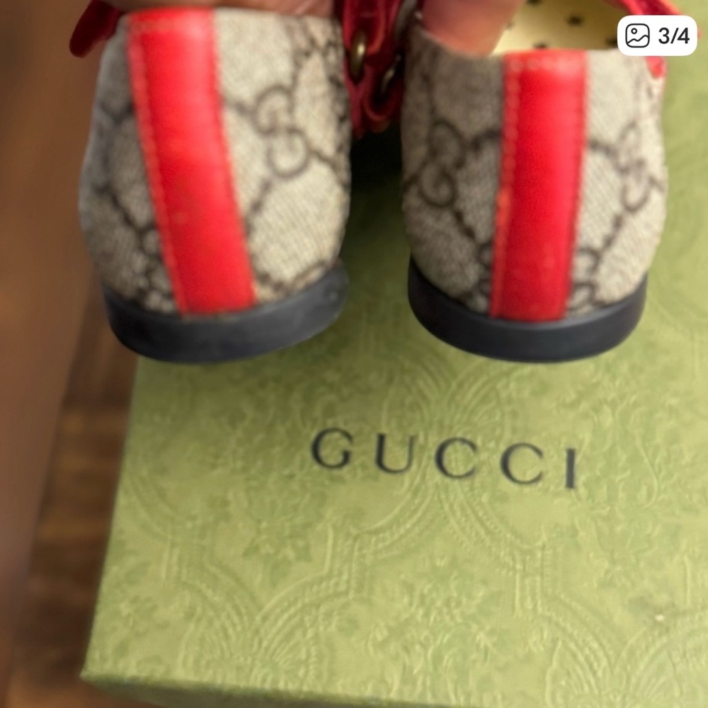 Gucci Kids Red and Tan Dress Shoes - Picture 3 of 4